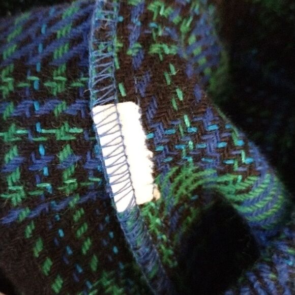 VTG Green Blue Plaid High Rise Pull On Wool Blend Midi Skirt Size 14 (*Large) - Picture 13 of 15